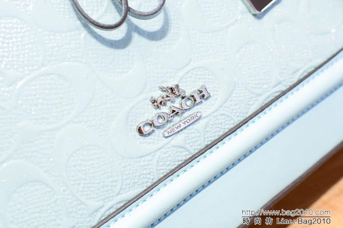 COACH蔻馳 海外代購品質 coach55450 專櫃最火爆款 小貝殼包 經典壓紋配色拼接 手提斜挎包  Chz1419